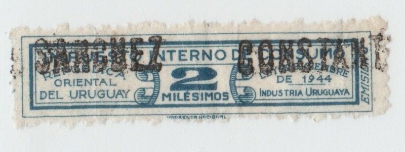 Uruguay Revenue Fiscal stamp 9-25-21 