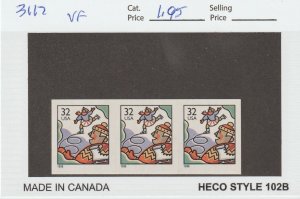 Scott# 3117 1996 32c Christmas XF MNH Die Cut Strip of 3