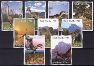 Kyrgyzstan 2000 Dinosaurs-Prehistoric Animals Set (9) perforated MNH VF