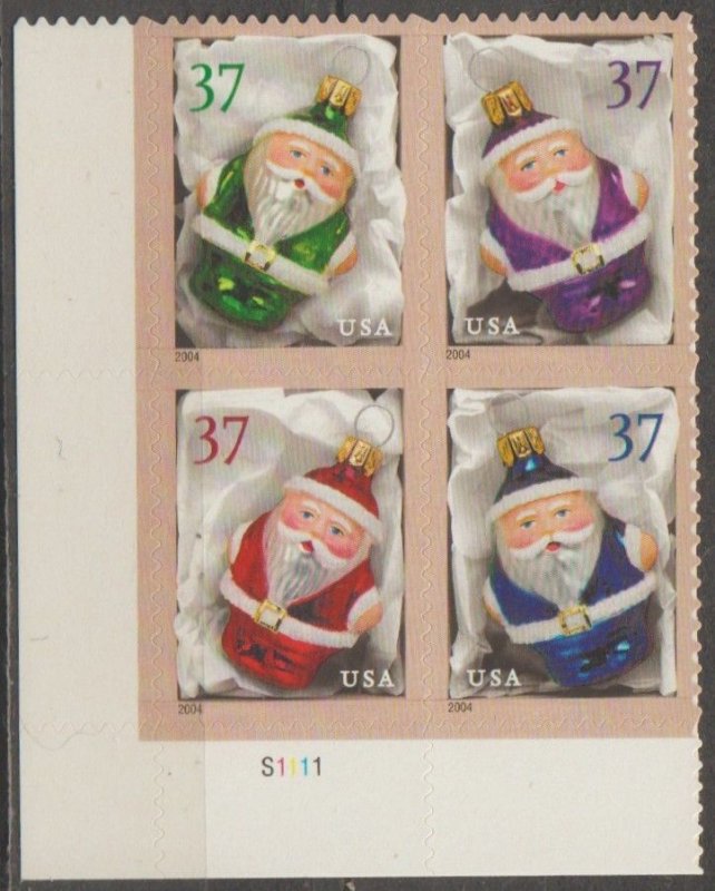 3883-86, PB-4 L/L. Christmas Ornaments MNH.  .37 cent.