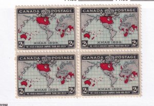 CANADA # 85i VF-MNH BLOCK OF 4 XMAS 1898 CAT VALUE $920