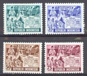 Indonesia Sc# 406-409 MH 1955 Independence 10th