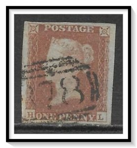 Great Britain #3 (HL) Penny Red Used