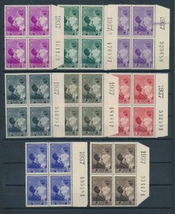 [103223] Nicaragua 1937 Royalty Queen Astrid Blocks of 4 w/ marge and date MNH