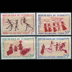 CHAD 1968 - Scott# 163-6 Rock Paintings Set of 4 NH