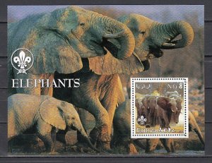 Eritrea, 2002 Cinderella issue. Elephants s/sheet. Scout Logo.