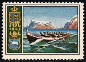 1923 Denmark Christmas Seal Row Boat Unused