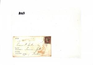 GB Ireland *COURTHOUSE BELFAST* Penny Red 1854 Cover SPLIT *62* Numeral AY28