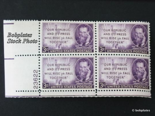 #946 Pulitzer Lower Left  Plate Block 23622 F-VF NH