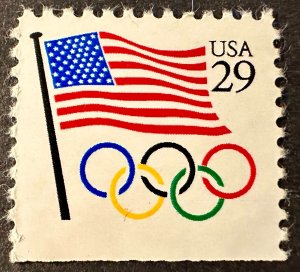 US # 2528 Flag & Olympic Rings 29c 1991 Mint NH