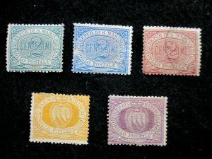 SAN MARINO - SCOTT# 1-3,5,12 - MINT/USED - CAT VAL $99.75