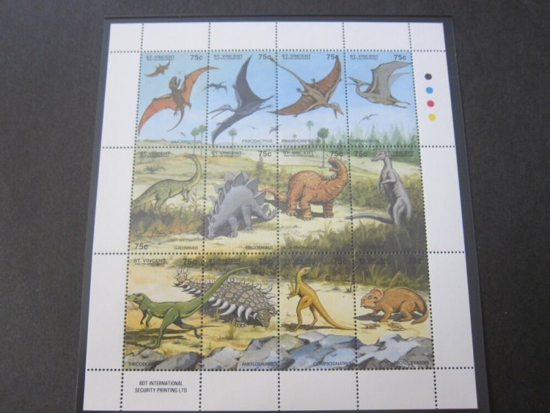 St Vincent 1994 Sc 2046 Bird,Dinosaurs set MNH