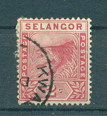 Malaya - Selangor sc# 25 used cat value $1.25