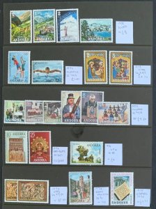 ANDORRA (SPANISH) 1972-2000 COMMEMORATIVE SETS.MNH CAT c £215 (2018 SOW)