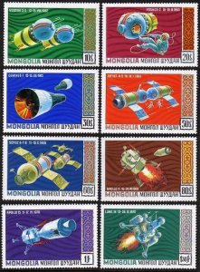 Mongolia 602-609, MNH. Michel 618-625. US & USSR space explorations 1971.