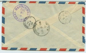 BARBADOS Air Mail Reg 38c cover  to Shelburne NS Canada