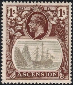 ASCENSION  19  KGV  1/  SINGLE  MLH  SHERWOOD STAMP