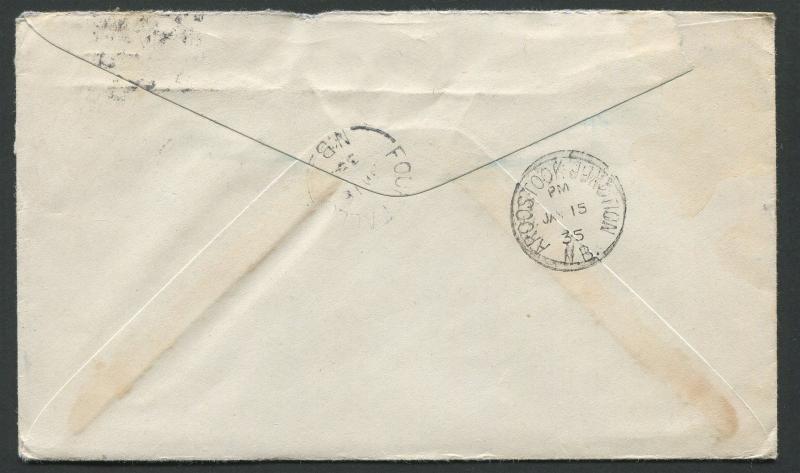 NEW BRUNSWICK SPLIT RING TOWN CANCEL COVER FOUR FALLS 