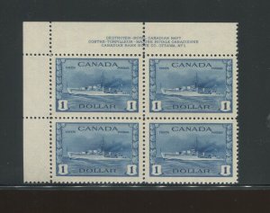 Canada Postage Stamp #262 Mint MNH VF Block of 4