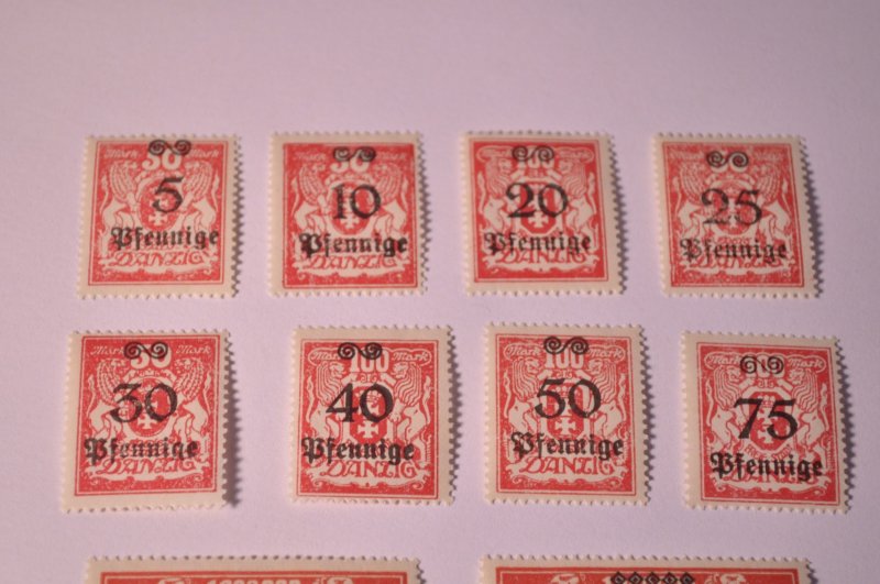 Germany Danzig Scott# 156-167 Full Set MH OG 1923 Mint with hinging