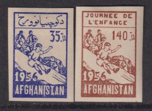 1956 Afghanistan Child Welfare complete imperf set MLMH Sc# B7 B8 CV: $3.15