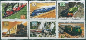 Australia 1993 SG1405-1410 Trains block MNH