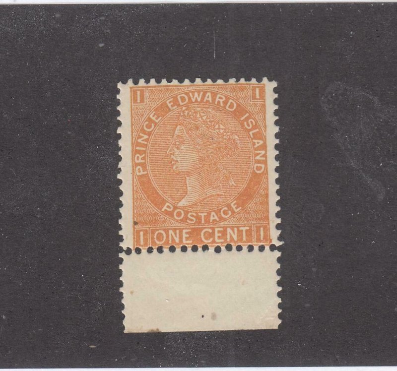 PRINCE EDWARD ISLAND # 11b VF-MNH 1cts 1872 QUEEN VICTORIA /BROWN-ORANGE CV $24