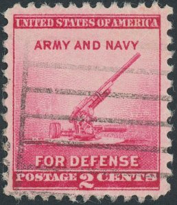 US 900 2 cent National Defense Issue; Used single -- See details and scan