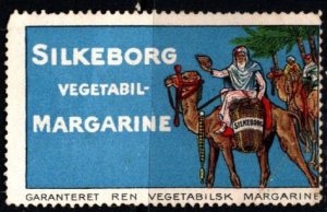 Vintage Denmark Poster Stamp Silkeborg Vegetable Margarine Guaranteed Pure