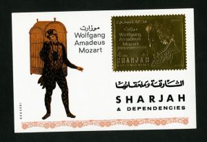 Sharjah Stamps Wolfgang Mozart S/S NH