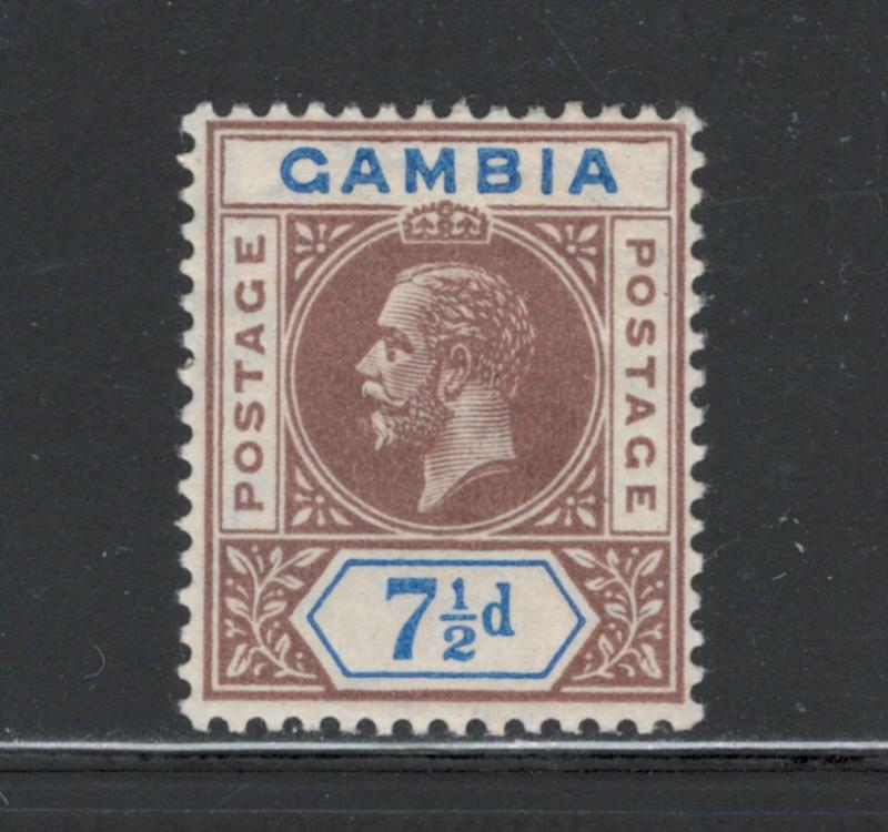 Gambia 1912 King George V 7 1/2p Scott # 79 MH