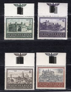 GERMANY 3rd REICH GENERALGOUVERNEMENT N100-N103 TOP MARGINS PERFECT MNH READ 46