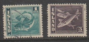 Iceland SC  217a, 218 Used.