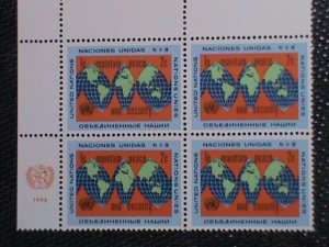 ​UNITED NATION-1964 SC#125 MAP OF THE WORLD-MNH IMPRINT BLOCK VERY FINE