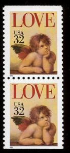 US 1995, LOVE MNH Cherub Pair # 2959