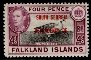 FALKLAND ISLANDS - South Georgia GVI SG B5, 4d black & purple, M MINT.