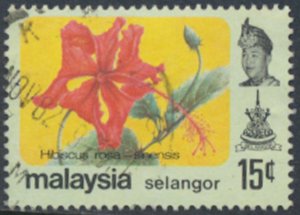 Selangor   Malaya  SC#  139  Used  Flowers  see details & scans