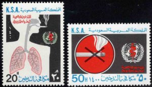 Saudi Arabia Scott 792-793 MNH**  Anti-Smoking WHO Campaign set