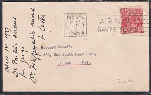 AUSTRALIA 1937 cover - Sydney Posted in Pillar Box machine cancel..........A8352