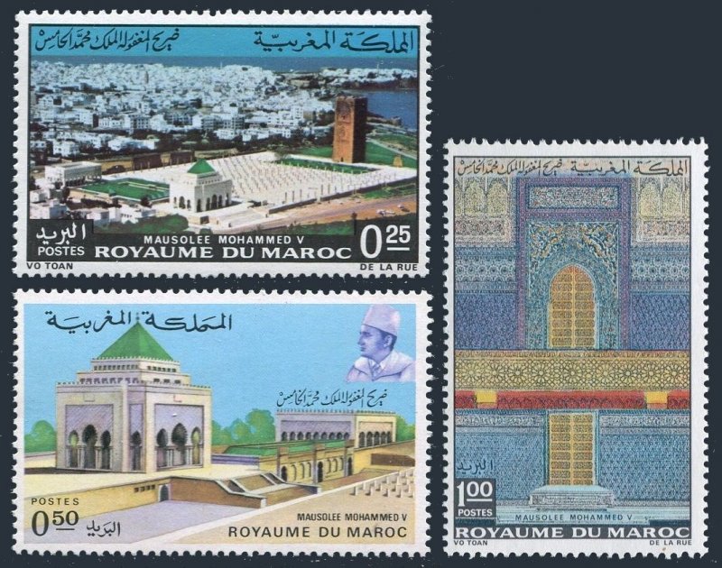 Morocco 245-247, MNH. Michel 688-690. Mausoleum of Mohammed V, 1971.