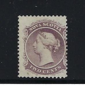 NOVA SCOTIA SCOTT #9 1860-63 VICTORIA - 2 CENT (LILAC)-MINT NO GUM