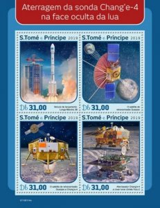 St Thomas - 2019 Chang’e 4 Mission - 4 Stamp Sheet - ST190114a