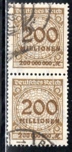 Germany Reich Scott # 291, used, pair, exp.h/s, Mi# 323APa