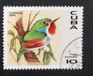 CUBA Sc# 3748  TROPICAL BIRDS  BUTTERFLY  10c  1996  used cto