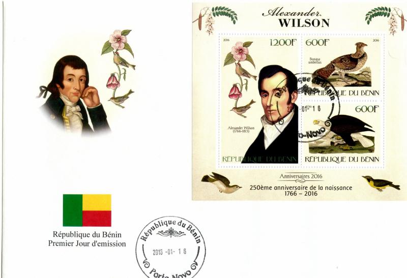 BENIN FDC WILSON BIRDS 2016