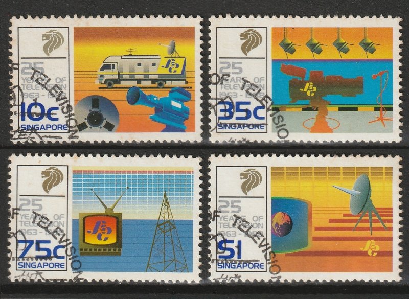 1988 25 Years of Television in Singapore set of 4V CTO SG#575-578