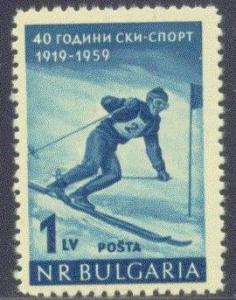 BULGARIA  1042 MNH 1959 Sports-Sking Anniversary  CV $2.10