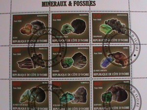 IVORY COAST-2009- WORLD MINERIAL CTO SHEET-VERY FINE WITH BEAUTIFUL CANCEL