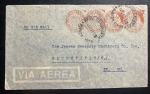 1937 Buenos Aires Argentina Airmail Meter Cancel Cover To Bloomfield NJ USA