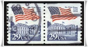 SC#2609 29¢ White House Coil Pair (1992) Used